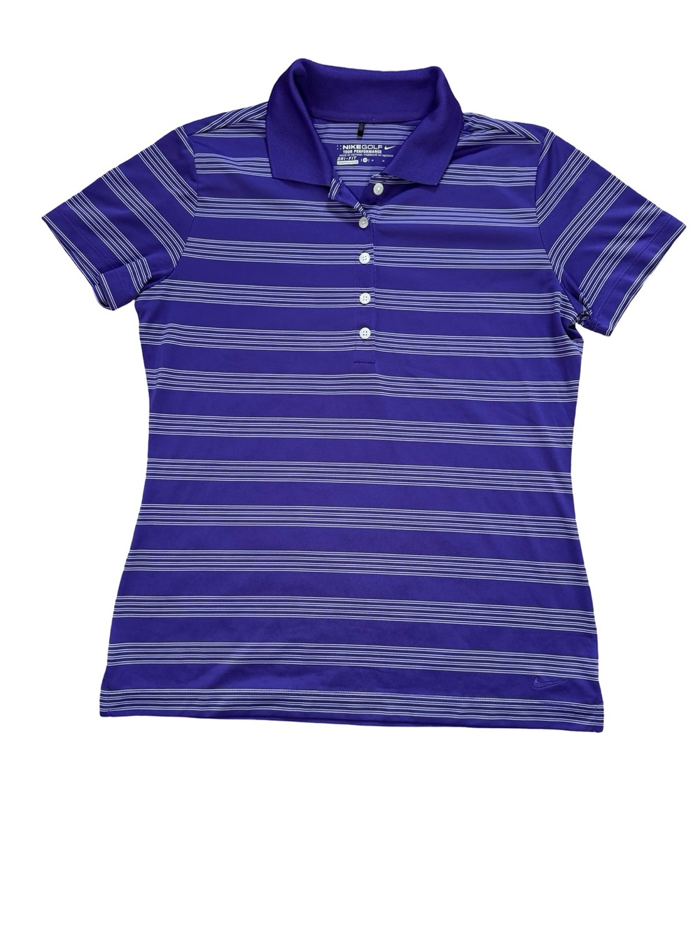 Nike Women's Purple Striped Polo Jersey with Gray Accent
